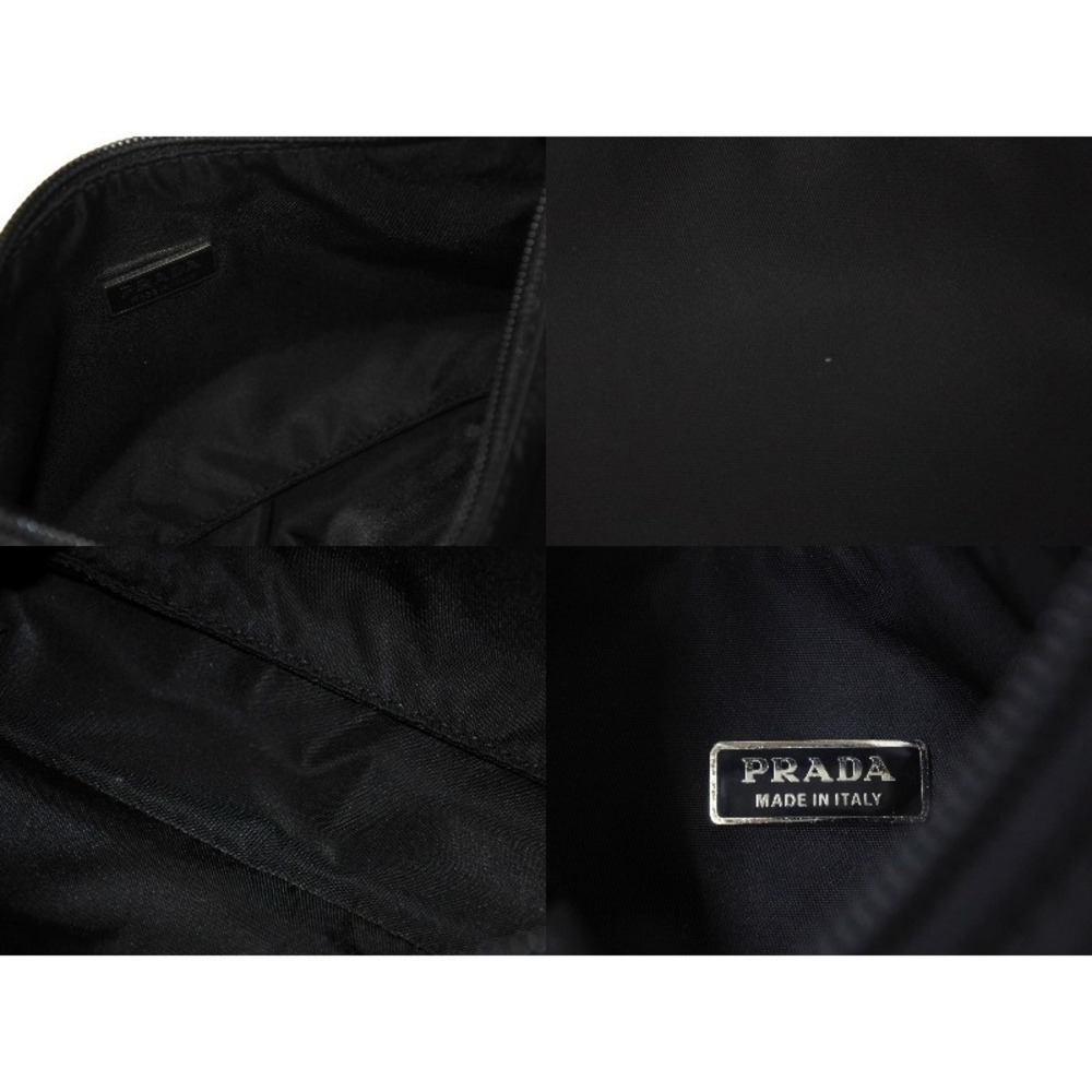 PRADA Hobo One Shoulder Hobo Bag Handbag Triangle Logo Black - Picture 8 of 8